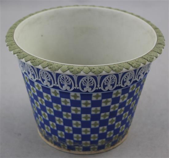 A Wedgwood Diceware three colour jasper cache pot, 19th century, 10.5cm.